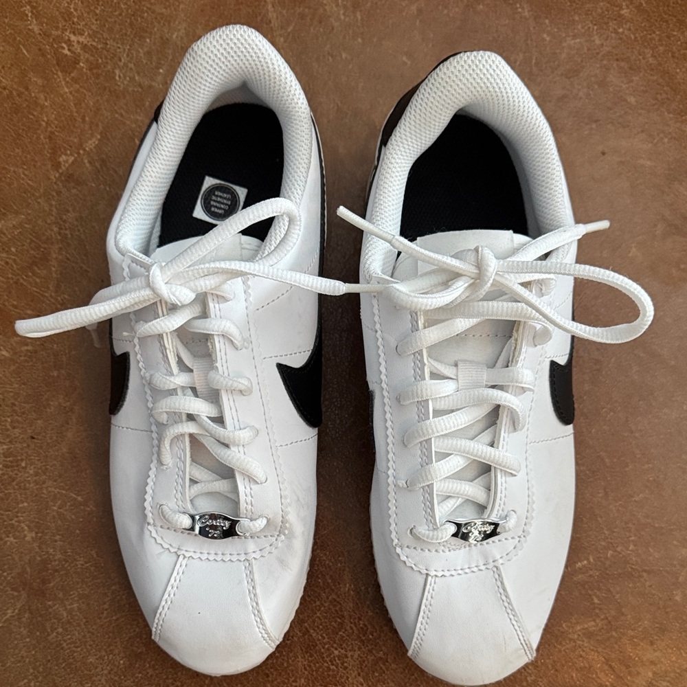Nike Cortez Kids - Classic Low-Top Lace-Up White + Black. Minimal wear.